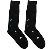 Black Colorful Objects Socks