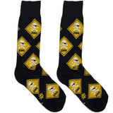 Black Danger Sign Socks