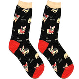 Black Dog Woof Short Crew Socks