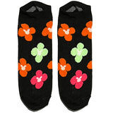 Black Flowers Ankle Socks