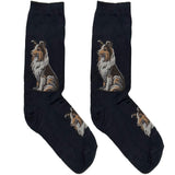 Black Fluffy Dog Socks