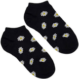 Black Jasmine Flower Ankle Socks