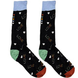 Black Love Text Socks