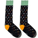 Black Multi Color Hearts Socks