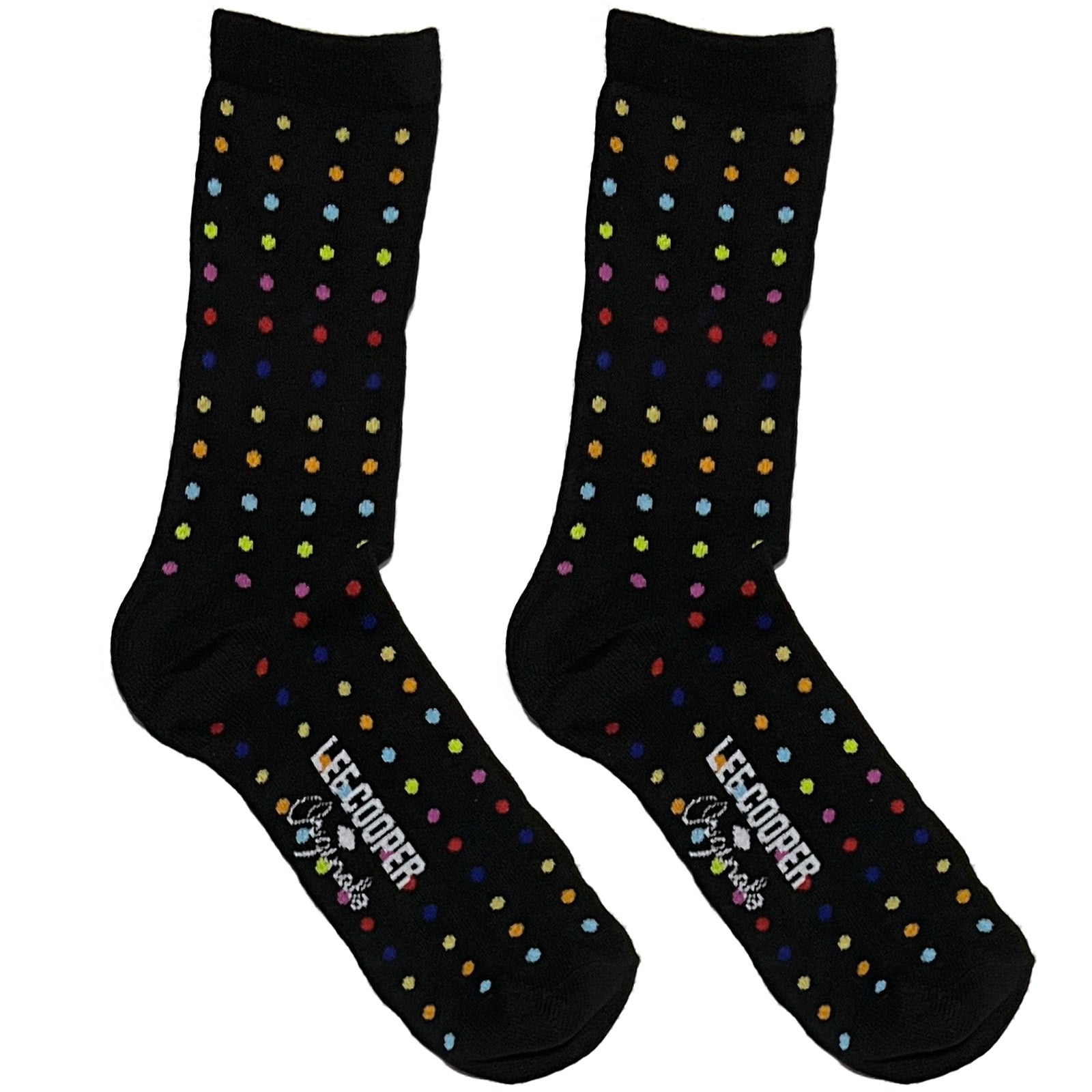 Black Multicolor Polka Short Crew Socks