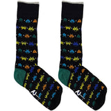 Black Multicolor Tetris Socks