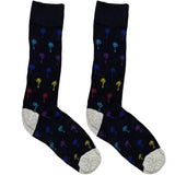 Black Multicolor Tree Socks