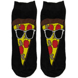 Black Pizza Glasses Ankle Socks