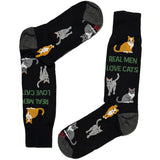 Black Real Men Love Cat Socks