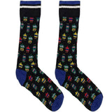 Black Robot Short Crew Socks