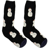 Black Snow Man Short Crew Socks