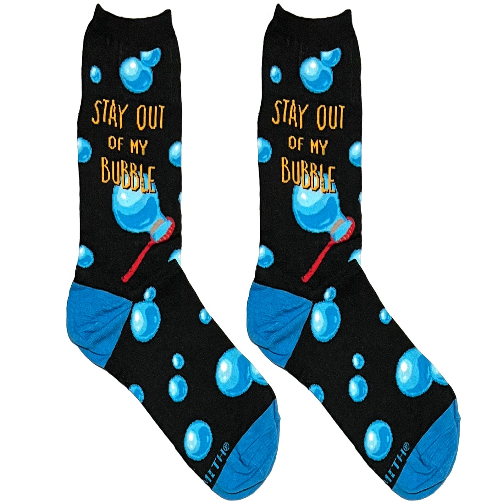Black Stay Out Of My Bubble Short Crew Socks