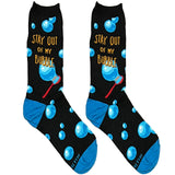 Black Stay Out Of My Bubble Short Crew Socks