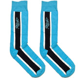 Blue And Black Center Stripe Short Crew Socks