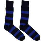 Blue And Black Stripe Socks