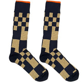 Blue And Brown Chequered Socks