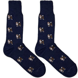 Blue And Brown Cute Dog Socks