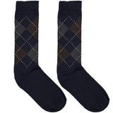 Blue And Brown Diamond Pattern Socks