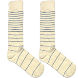 Blue And Off White Narrow Stripes Socks
