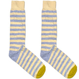 Blue And Off White Stripes Socks