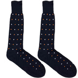 Blue And Orange Polka Socks