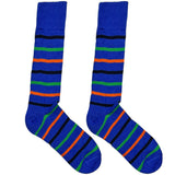 Blue And Orange Stripes Socks