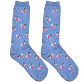 Blue And Pink Deer Short Crew Socks