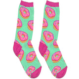 Blue And Pink Donut Short Crew Socks