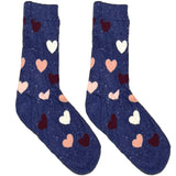 Blue And Pink Heart Short Crew Socks