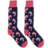Blue And Pink Prawn Fish Socks