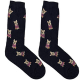 Blue And Pink Puppy Shorts Crew Socks