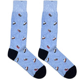Blue And Red Boat Socks
