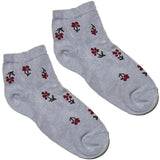 Blue And Red Flower Ankle Socks