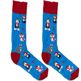 Blue And Red Fluffy Dog Socks