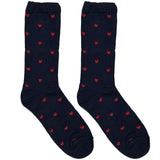 Blue And Red Heart Short Crew Socks