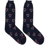Blue And Red Hearts Short Crew Socks