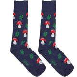 Blue And Red Mushroom Socks