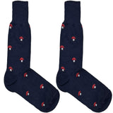 Blue And Red Mushroom Socks
