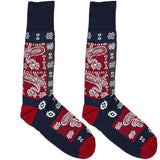 Blue And Red Paisley Socks
