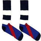 Blue And Red Pattern Stripes Socks