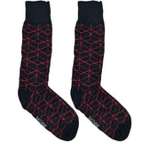 Blue And Red Web Pattern Socks