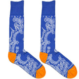 Blue And White Abstract Paisley Socks