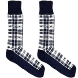 Blue And White Chequered Socks