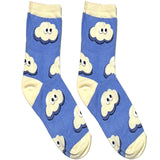 Blue And White Cloud Short Crew Socks