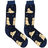 Blue And White Dog Short Crew Socks