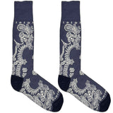 Blue And White Paisley Socks