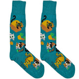 Blue And Yellow Cats Socks