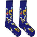 Blue And Yellow Floral Socks