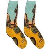 Blue And Yellow Jungle Short Crew Socks