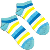 Blue And Yellow Stripes Ankle Socks